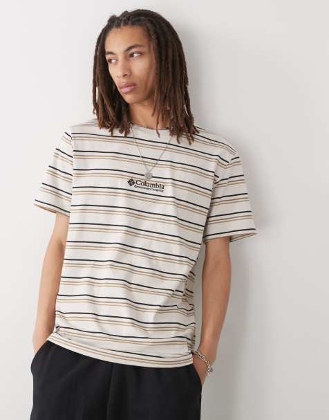 Columbia Somer Slope II striped  t-shirt in brown - view 1