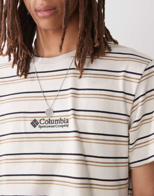 Columbia Somer Slope II striped  t-shirt in brown, 3 of 4