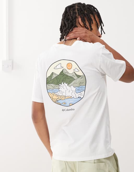 Columbia - Stark Creek - T-shirt met grafische print in wit, 3 van 4