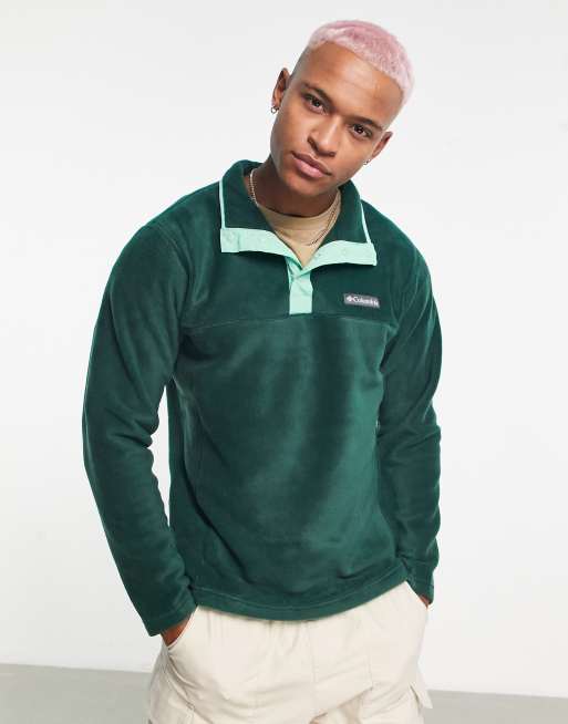 Columbia - Steens Mountain - Fleece met korte bies met drukknopen in groen