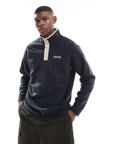 Columbia – Steens Mountain – Fleece-Sweatshirt in Schwarz mit kurzem Reißverschluss - view 1