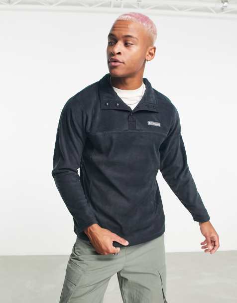 Columbia – Steens Mountain – Fleecepullover mit Druckknopfkragen in Schwarz - view 1