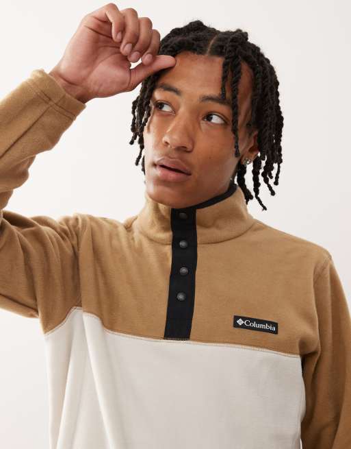 Columbia Steens Mountain Half Snap II fleece in beige and tan | ASOS