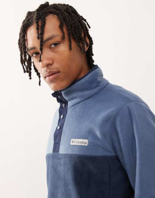 Columbia – Steens Mountain II – Blauer Fleecepullover mit kurzer Druckknopfleiste