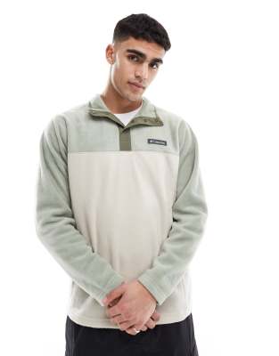 Steens Mountain II - Sweatshirt mit Außenschicht aus Polyester-Fleece in Beige und kurzer Druckknopfleiste-Neutral Neutral L