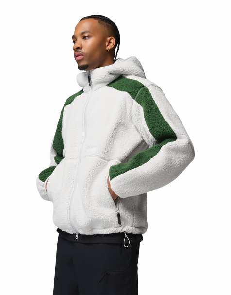 Columbia Street Tech CSC sweat à capuche en polaire à rayures crème et vertes - view 1