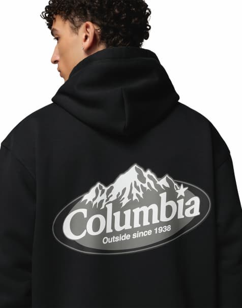 Columbia Street Tech Snowy Peaks heavyweight hoodie in black - view 1