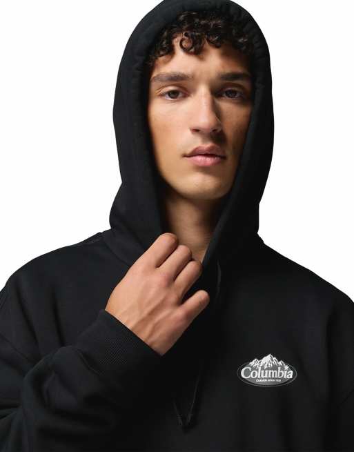 Columbia Street Tech Snowy Peaks heavyweight hoodie in black, 2 of 4