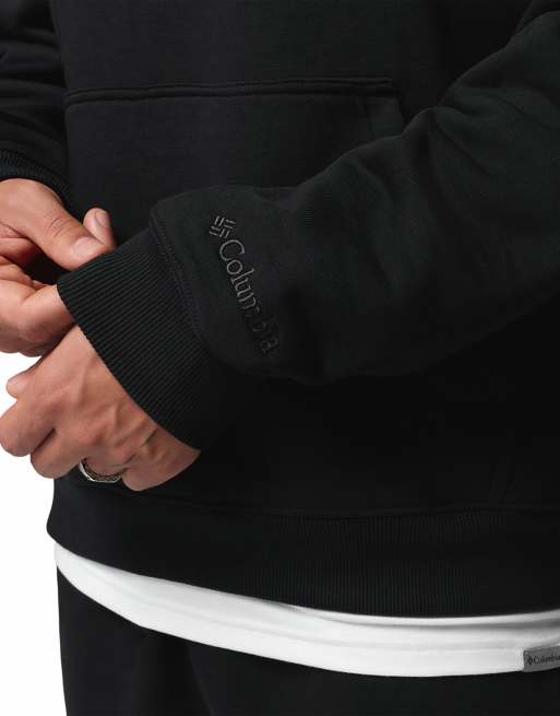 Columbia Street Tech Snowy Peaks heavyweight hoodie in black, 3 of 4