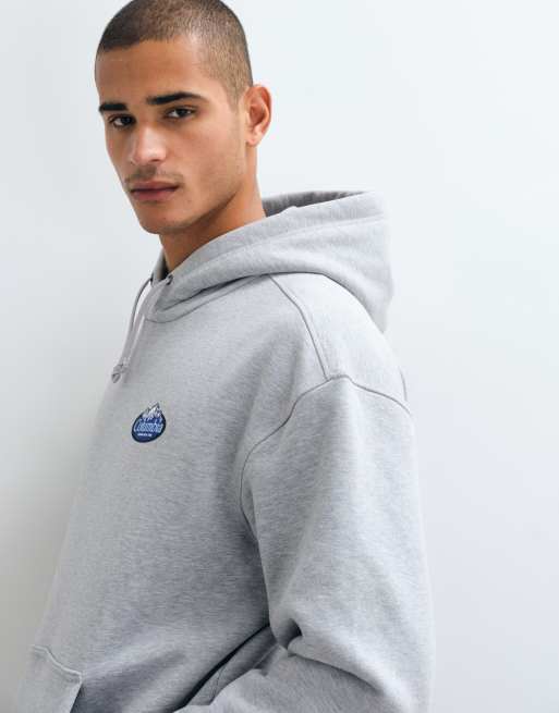 Columbia Street Tech Snowy Peaks heavyweight hoodie in grey, 2 of 5