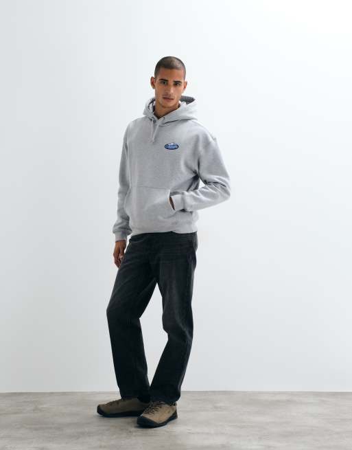 Columbia Street Tech Snowy Peaks heavyweight hoodie in grey, 3 of 5