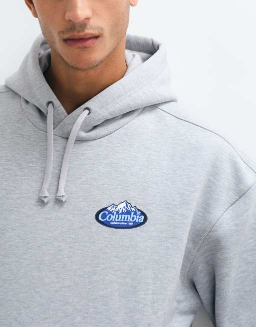 Columbia Street Tech Snowy Peaks heavyweight hoodie in grey, 4 of 5