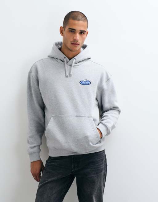 Columbia Street Tech Snowy Peaks heavyweight hoodie in grey, 5 of 5