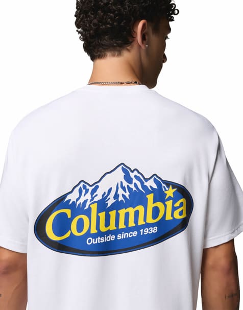 Columbia Street Tech Snowy Peaks kraftig T-shirt i hvid - view 1
