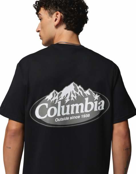 Columbia Street Tech Snowy Peaks kraftig T-shirt i sort - view 1