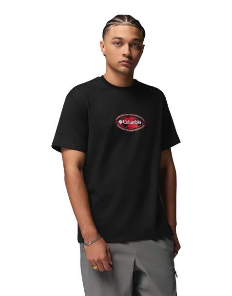Columbia Street Tech T-shirt z cięższej tkaniny w czerni - view 1