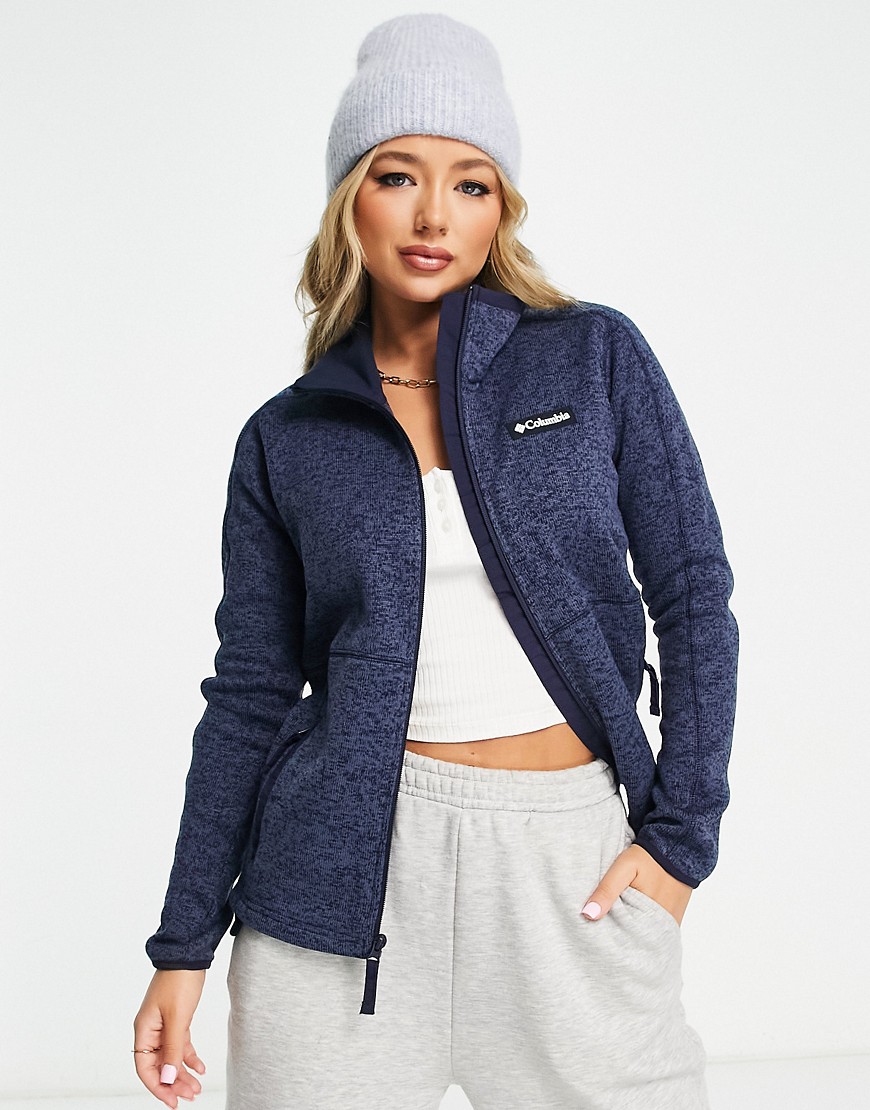 Columbia Sweater Weather zip up knit fleece in navy