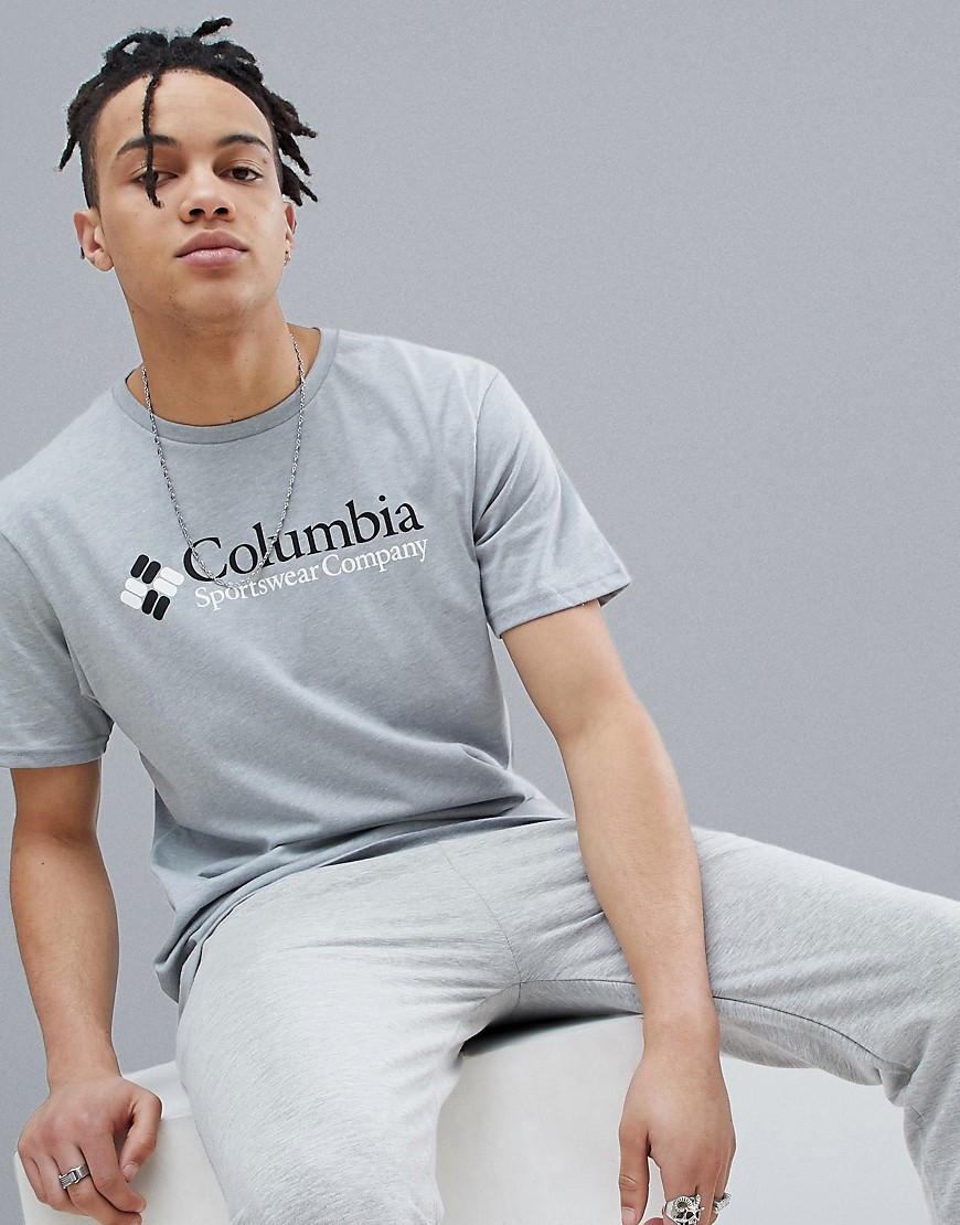 Columbia - T-shirt grigio mélange con logo