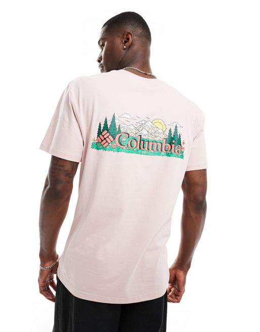 Columbia – Talbert Ridge – Różowy T-shirt z nadrukiem na plecach – Tylko w FhyzicsShops