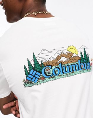 Columbia Talbert Ridge back print t-shirt in white Exclusive to ASOS - ASOS Price Checker