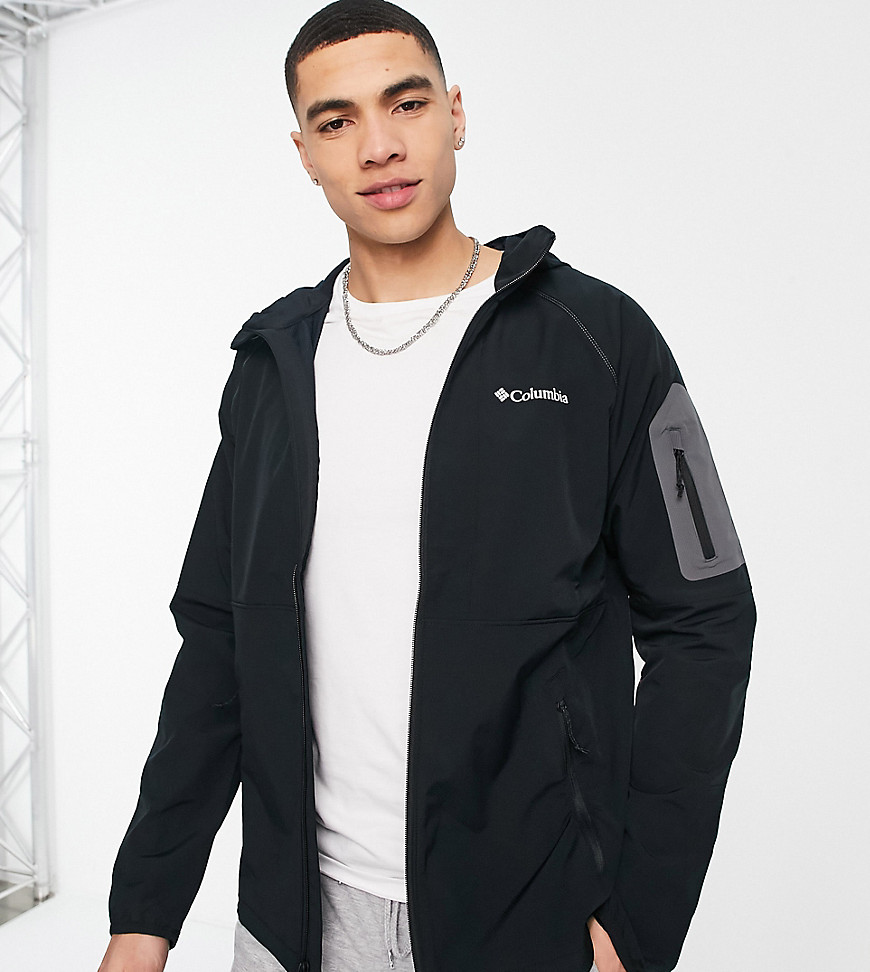 Columbia Tall Heights hooded shell jacket in black Exclusive at ASOS