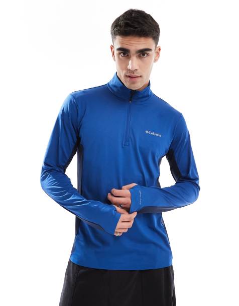 Columbia – Three Pitch – Fleece-Oberteil in Blau mit kurzem Reißverschluss - view 1