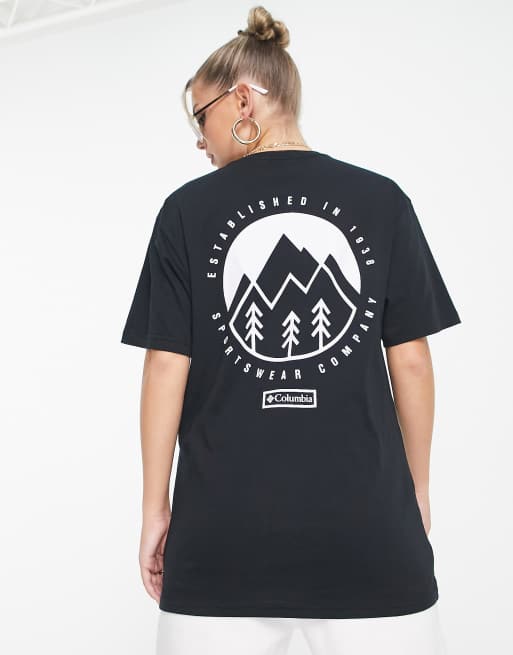 Columbia Tillamook back print T-shirt in black Exclusive to ASOS | ASOS
