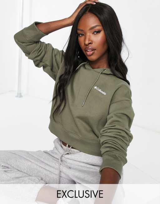 Columbia Tillamook cropped graphic hoodie at green Exclusive at