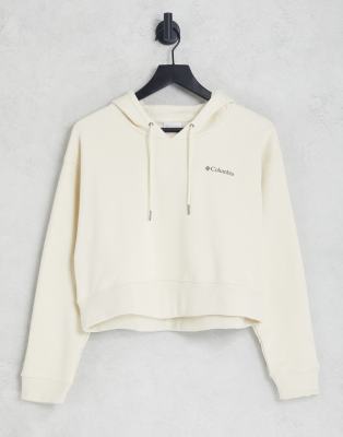 Columbia Tillamook Way cropped hoodie in cream Exclusive at ASOS  - ASOS Price Checker