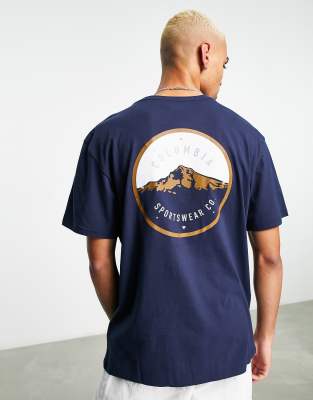 Columbia Tillamook Way II back print t-shirt in navy Exclusive at ASOS - ASOS Price Checker