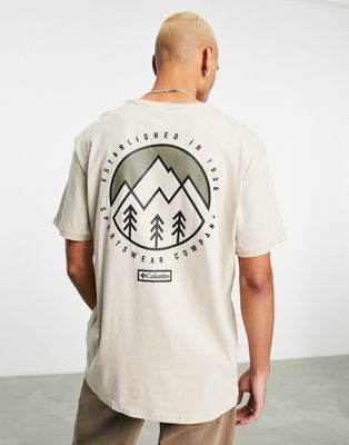 Columbia Tillamook Way II t-shirt in beige/black Exclusive at ASOS