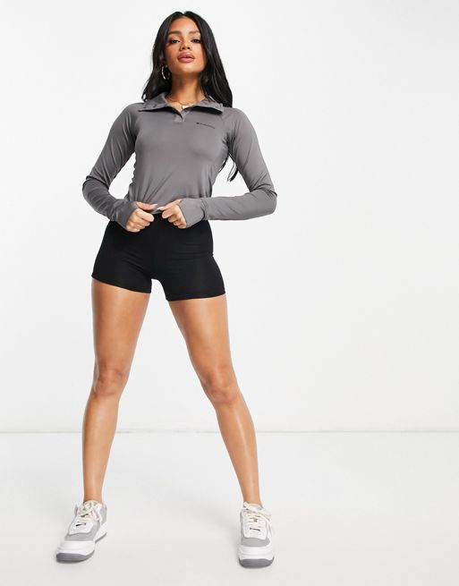 Columbia Training CSC Sculpt cropped long sleeve t-shirt in grey Exclusive  at ASOS