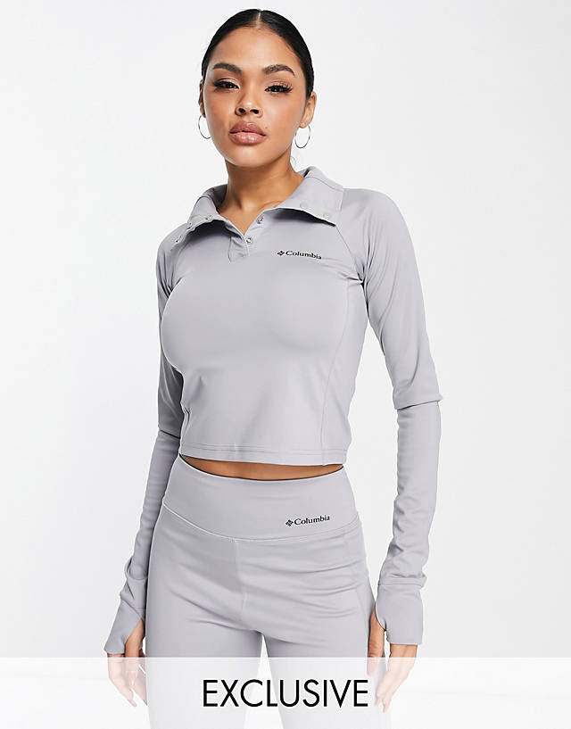 Columbia - training csc sculpt cropped long sleeve top  in grey  exclusive at asos