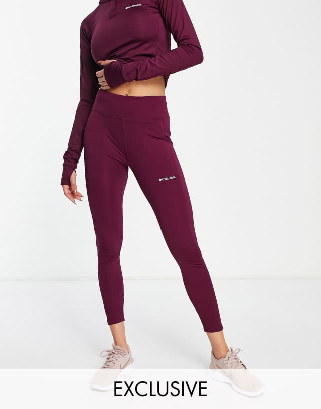 Columbia Training CSC Sculpt leggings in burgundy Exclusive at ASOS