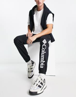 Columbia Trek fleece leg logo joggers in black