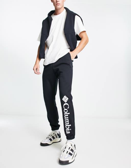 Columbia Trek fleece leg logo joggers in black, 4 of 4