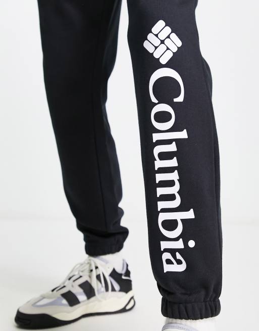 Columbia Trek fleece leg logo trackies in black, 3 of 4