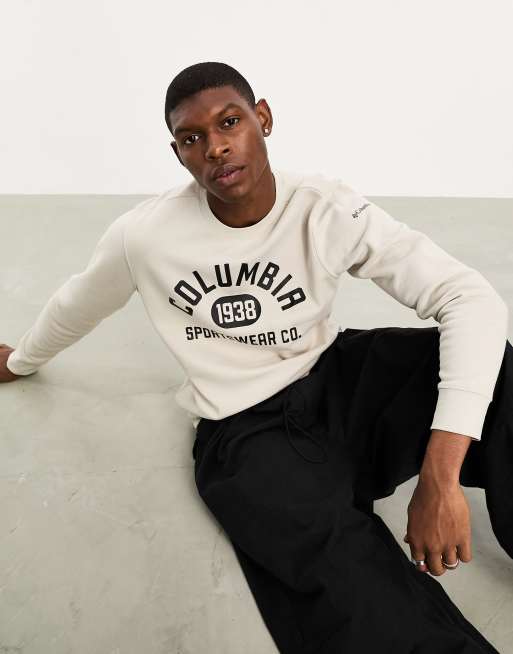 Columbia – Trek – Sweatshirt in Steinbeige mit College-Logo und Rundhalsausschnitt