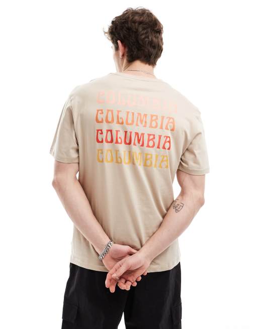 Columbia Unionville back print t-shirt in beige Exclusive at CerbeShops