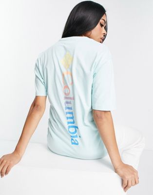 Columbia Unionville back print t-shirt in light green Exclusive at ASOS  - ASOS Price Checker