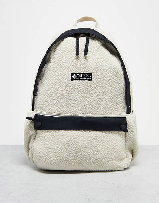 Columbia Unisex Helvetia 14L sherpa backpack in stone | ASOS