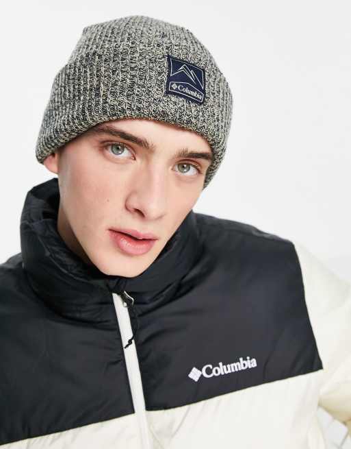 Columbia Unisex Whirlibird beanie in beige/ navy heather 