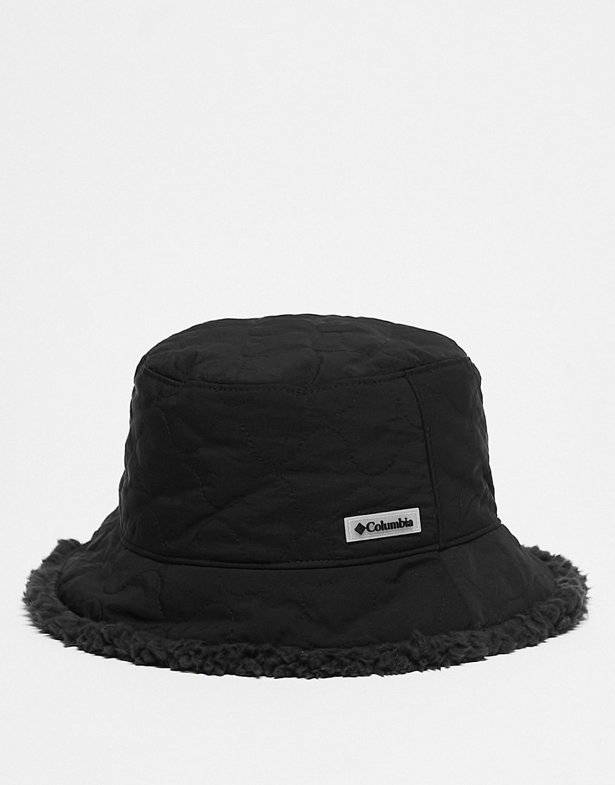 Columbia Unisex Winter Pass reversible sherpa lined bucket hat in black
