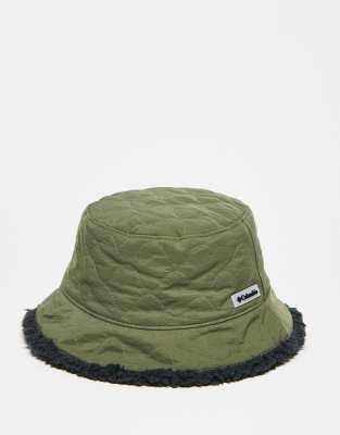 Columbia Unisex Winter Pass Reversible Sherpa Lined Bucket Hat in khaki-Green