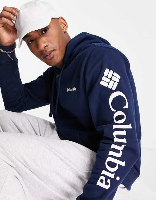 Navy blue outlet graphic hoodie