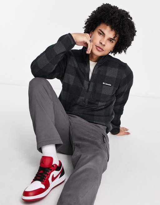 Columbia - Weather II - Fleece met 1/2 rits en buffalo-ruit in zwart