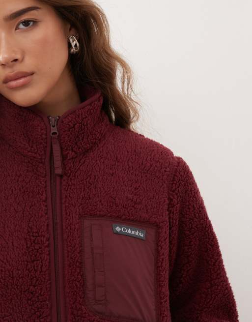 Columbia – West Bend II – Fleecejacke in Burgunderrot mit Reißverschluss, 4 von 4