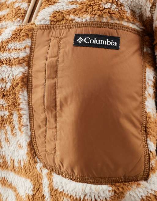 Columbia West Bend II quarter zip fleece in camel brown highland tonal, 2 of 4