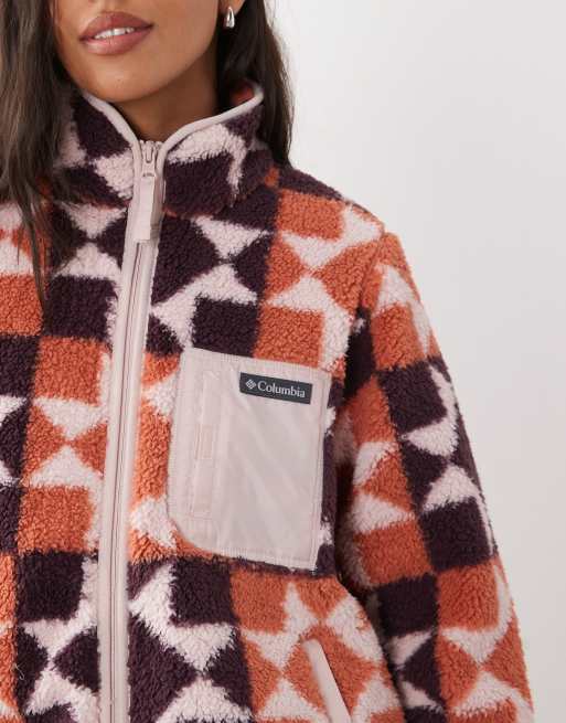 Columbia West Bend polaire zippée intégrale imprimée rose multicolore, 3 de 4