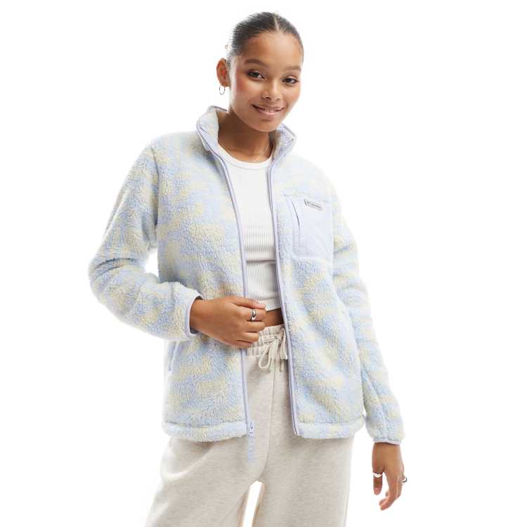 Columbia West bend print full zip II fleece in snowdrift highland